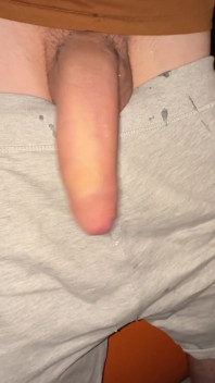 The Guy Slowly Takes off His Gray Shorts and Quickly Jerks off His Big Dick 23 Cm