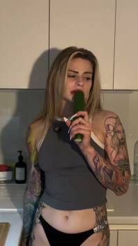 Solo Girl Fucks Pussy & Ass with Cucumber and Carrot + Pissing