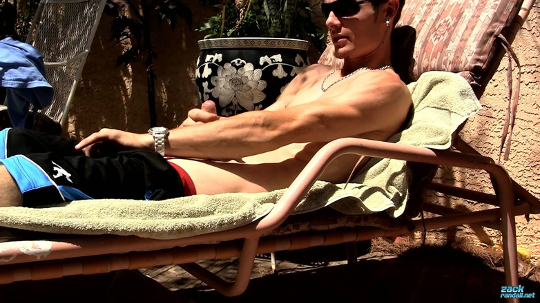 Zack Randall: Hung Uncut Stroking in the Sun!