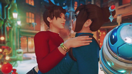 Velvixian 3D: Mei and Tracer Cute Kissing