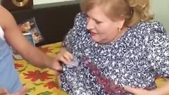 Busty German Granny Fucked on the Bed