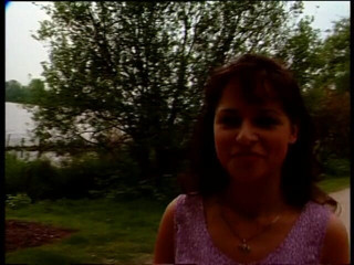 Lucky Cooch: Brunette chick has a nice conversation at the outdoors interview