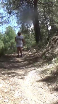 Another Clip Where You See Me in a White Dress After a Photo Shoot Walking Down a Steep Path with My Tits Out on Display.