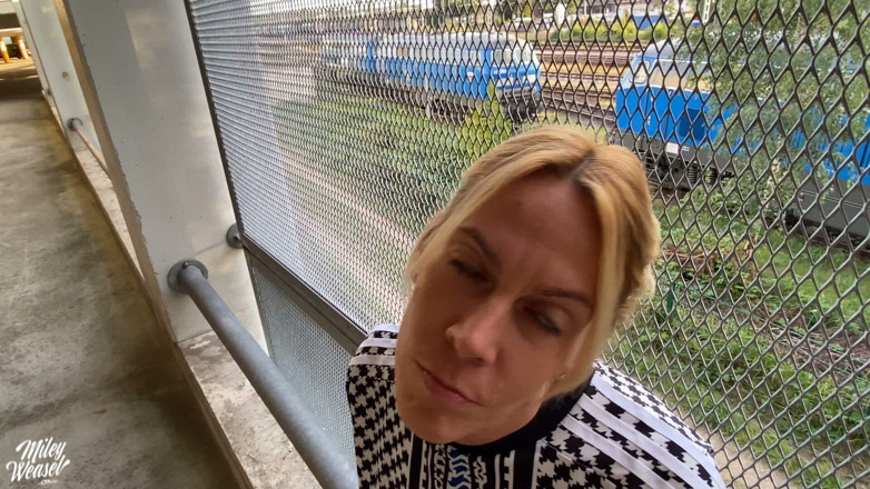 Miley Weasel: Horny Blonde MILF Slut Gets Fucked Throughout the Parking Garage