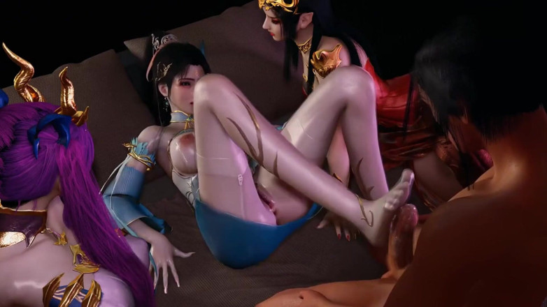 Why fuck so hard: 3D geile asiatische huren der schlampe teilen große schwänze