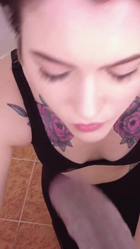 White girl needs to suck BBC to work off the cash her boyfriend has owed