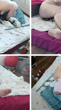 Esposa me da una paja con los pies Me corro en el cuerpo de mi esposa