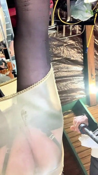 Sexy Transgender Golden Corset Lingerie Outside