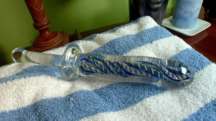 Lucky Wankerz: Solo teen plays with glass dildo