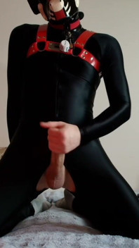 Needy Black Suit Pup Strokes and Cums. Full on My Fancentro