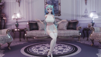 MikuMotion: 初音(g)i-dle - クイーンカード クイーン エロティック・ユニフォーム ストリップティーズ 巨大な胸が揺れる