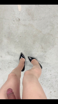 Nude Pantyhose and 12cm Highheels Try on