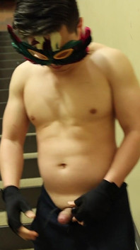 Jerk off by the Stairs at the Gym