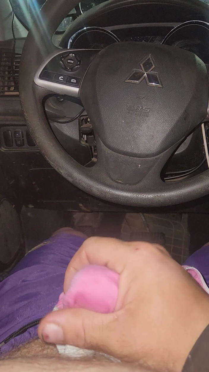 Djk31314: Folosind chiloți roz pentru a se masturba în mașina mea.