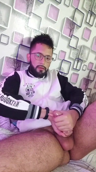 Massaging my cock with oil until I shoot a nice big load
