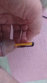 Daddy Stands on the Toilet and Plays with His Penis but a Pen