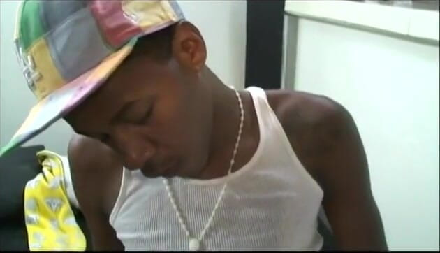 Gays Case: Young thin black guy in thug gear loves to jerk...