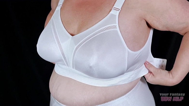 BBW_Wife: 复古奶奶内裤和胸罩 - 我成熟的熟女毛茸茸的屄和下垂的大奶子穿着美丽的大内衣