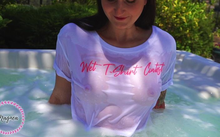 Magnea: Concurso de camiseta mojada en la bañera de hidromasaje