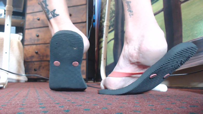 Abby Anna: Sehr getragene schwarze flipflops