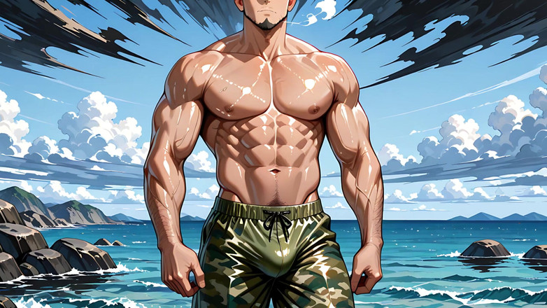 Erotic Man: 젖탱이를 핥는 Ai Porn Muscle Men