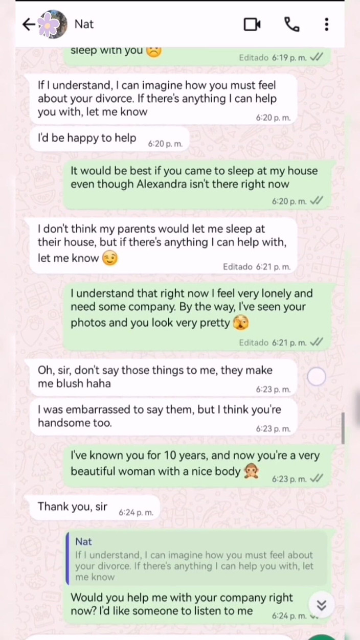 Natasha Caseros: Het chatt med min styvdotter bästa vän