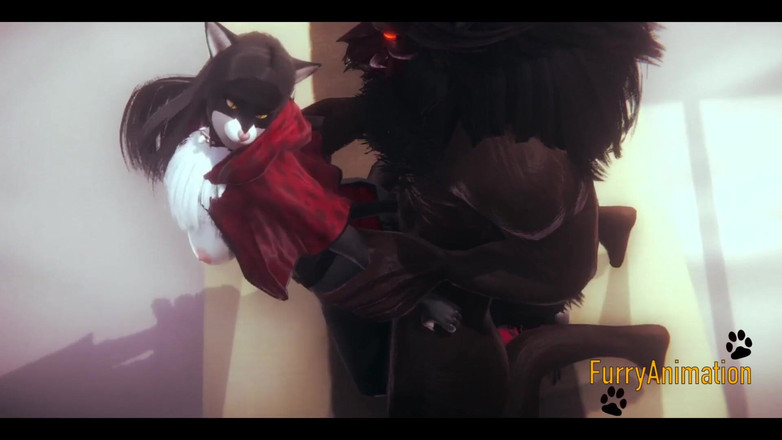Yaoitube: Furry hentai - varelse och svart katt som har vild sex...