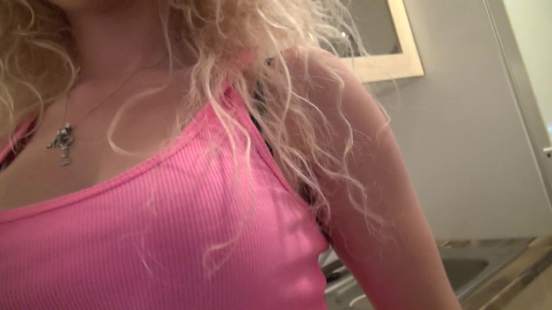 All Those Girlfriends: Stunning blonde Angel Diamonds rubs her snatch