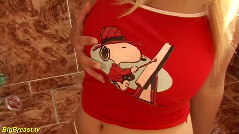 Big Breast: Pigtail teen bouncing her monster boobs