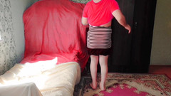 Kitty_Cross: Сногсшибательная красотка-транс проводит чай на уютной кухне