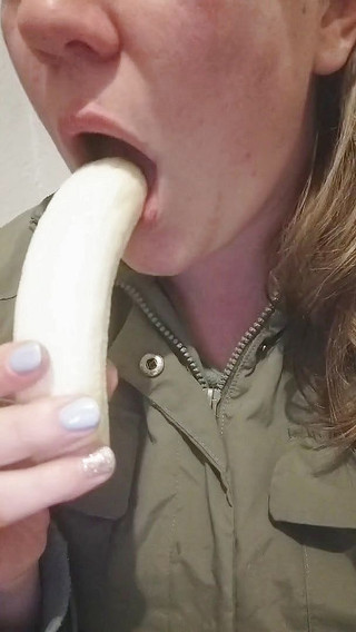 The Blue Eyed Fairy: Banana sucking close up