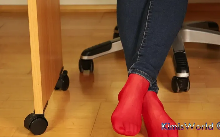 KimisWorld: Red Stockings, Sneakers &amp; Dangling Tease