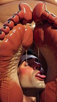 Ssbbw faz escrava magra lamber seus pés suados