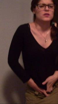 Skinny Teen Full Bladder Desperation Standing and Trying to Pee on the Floor