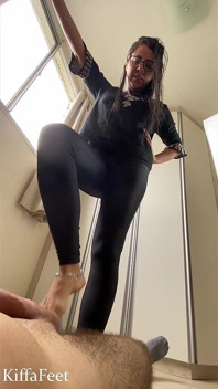 Goddess Kiffa in Sexy Black Legging Pants Ballbusting and Cock Crush with No Mercy with Post Orgasm Torment CBT 6