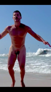 Naked Workout in Zipolite Mexico. Jumping Jacks with a Sprawl