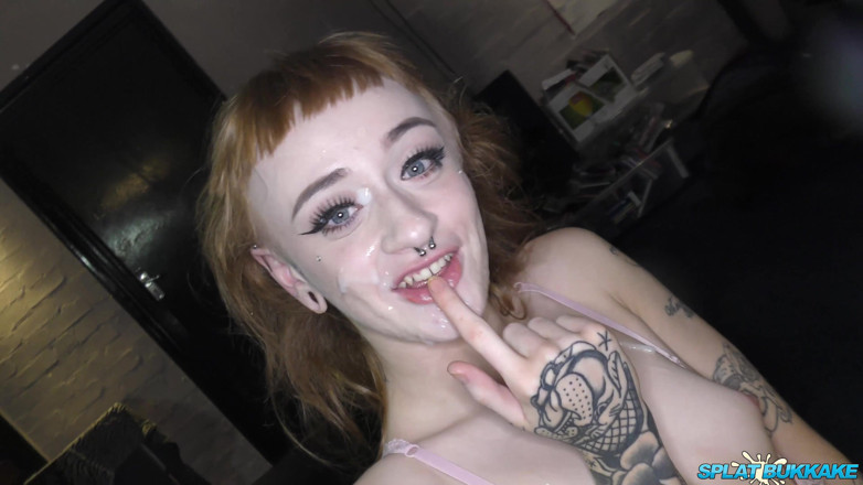 Gangbang team: A Slim Tattooed Teen Girl Pleasing Every Dick in the...