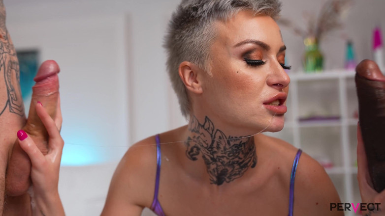 Pervect: Tabitha Poison dostaje międzyrasowy w dupie i cipce, a następnie...