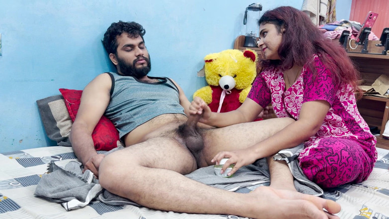 Vaishnavysharunraj: Step Sister Doing Penis Massage with Aloevera Gel