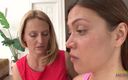 Granny Outlet: Brunette teen lesbian gives her best to pleasure the mature...