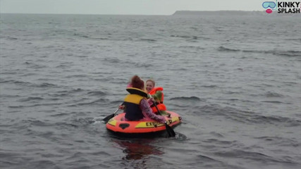 UKCuteGirl Lucy Lauren: Two Girls One Dinghy: Tight Rubber & Pvc Rainwear
