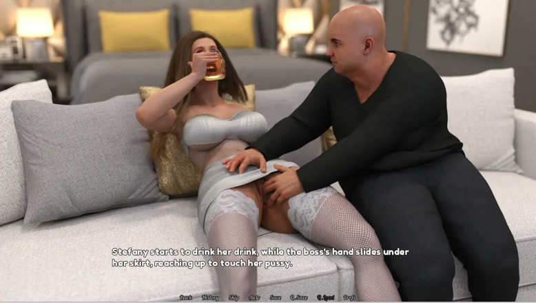 XXX Games Bunk: Perfektní manželka v domácnosti - Herní hra - Roleplay - Manželka šuká šéfa a otce -in-...