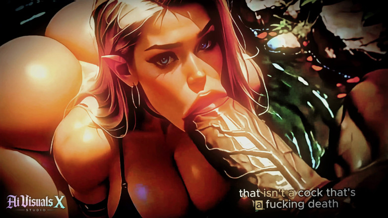 AI Visuals X: Orc Elf blowjob fantasi Alien &amp; kompilasi kongkek tetek - lucah animasi (ai...