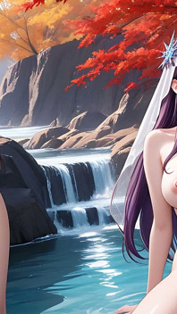 Cliffside di bawah sinar bulan yang memesona