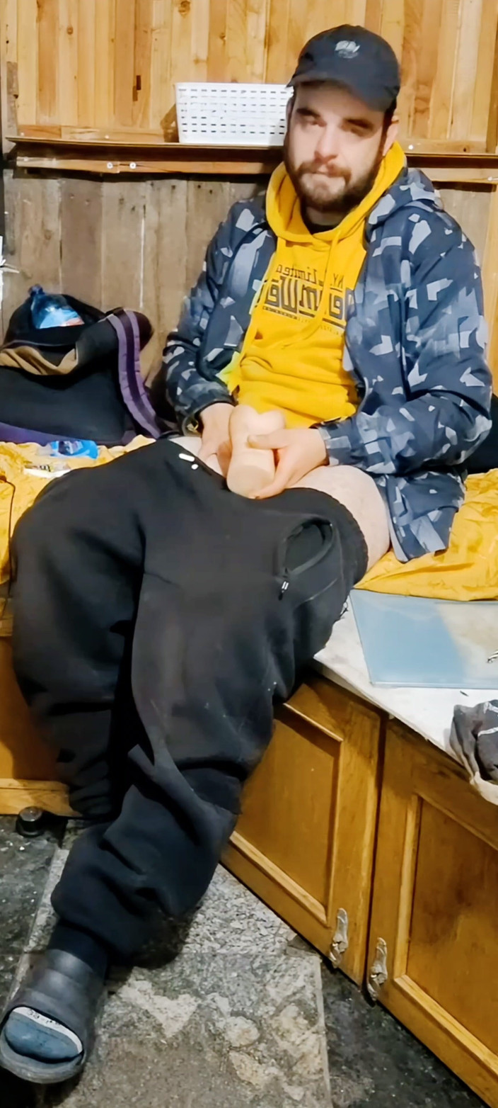 jerkofflover: Masturbation and Cumshot in a Yellow Jacket