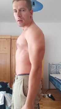 Fit Guy Strips and Wants You to Worship His Cock and Body