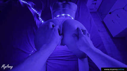 MyAnny: Fucked new girlfriend in the neon light at her house