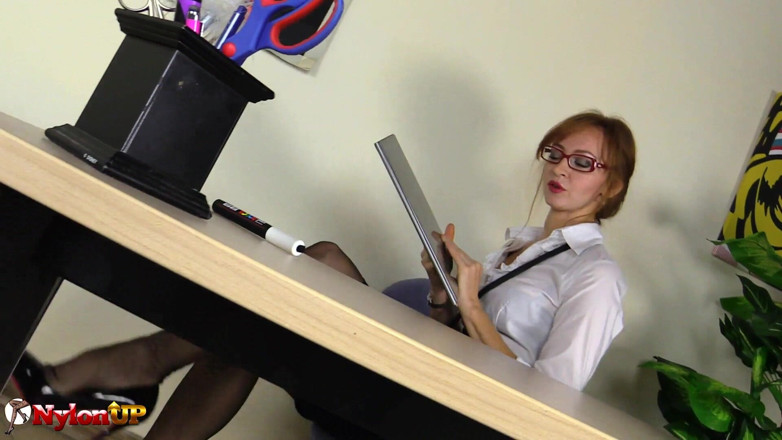 FootFetish Girls With Sex Toys and Nylons: Sexy Teacher Dea Satin Orders You to Suck Her Strap-on...