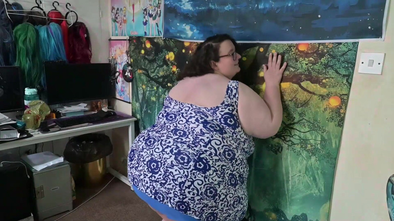 SSBBWLadyBrads: SSBBWブルー水着試着と脱ぎ