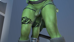 Wraith Futa: Futa Ork Em Pé No Trem Anal